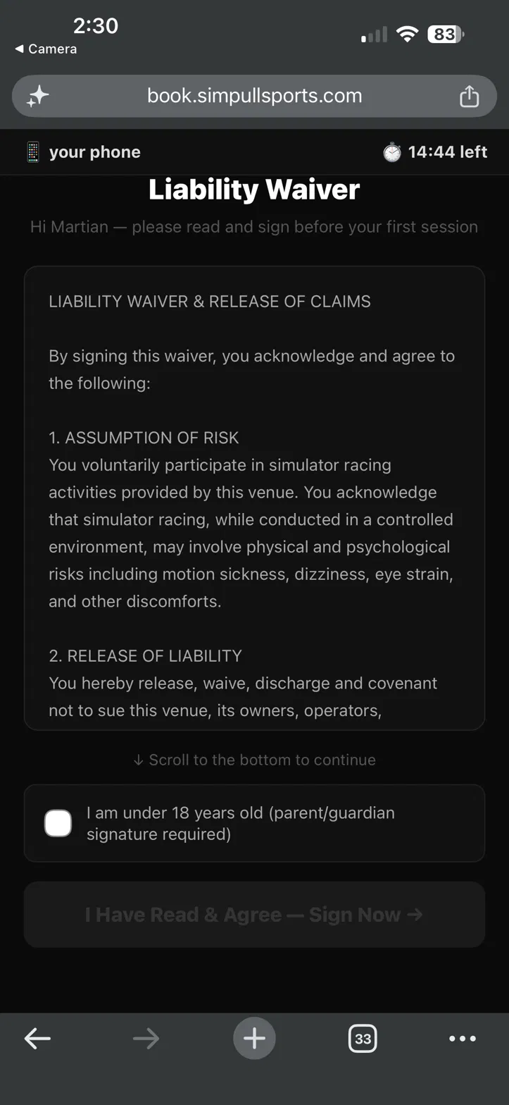 Sign the waiver